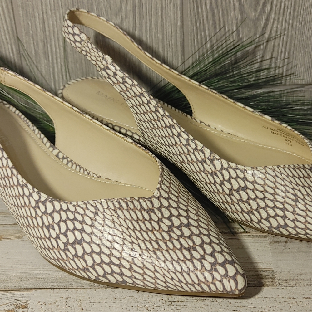 Like new Marc Fisher pointy toe sling back flats Mfansli-t sz 6.5m